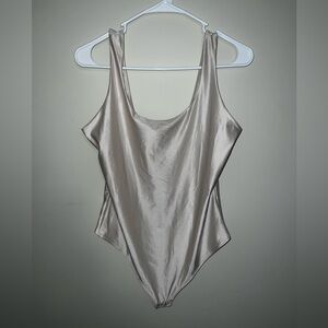 NWOT Light champagne/ off white tank top bodysuit